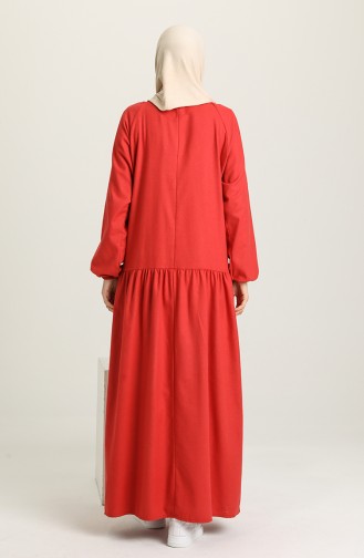 Granat-Blumen Hijab Kleider 1697A-01