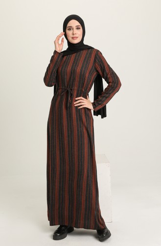 Ziegelrot Hijab Kleider 3340-01