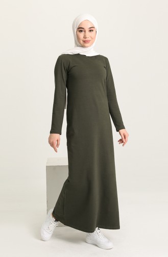 Dark Khaki Hijab Dress 3347-04