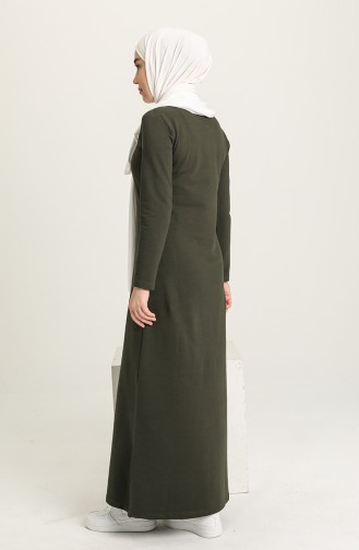 Dark Khaki Hijab Dress 3347-04