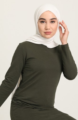 Dark Khaki Hijab Dress 3347-04