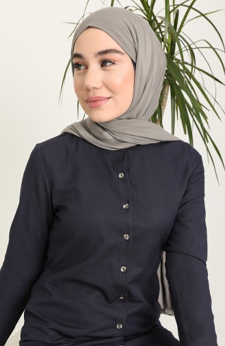 Dunkelblau Hijab Kleider 3348-03