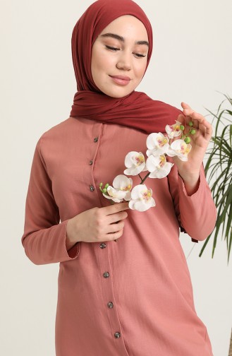 Robe Hijab Rose Pâle 3348-04
