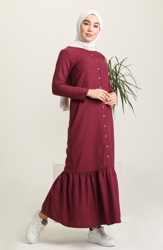 Plum Hijab Dress 3348-07