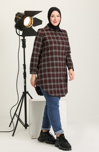 Plaid Tunic 2545-03 Claret Red 2545-03