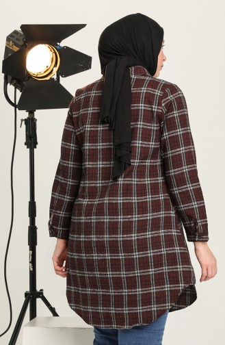 Plaid Tunic 2545-03 Claret Red 2545-03