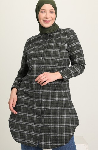 Plaid Tunic 2545-01 Khaki 2545-01