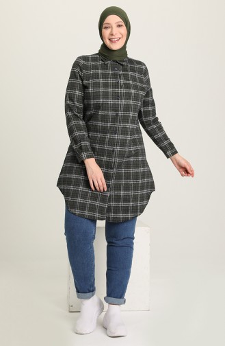 Plaid Tunic 2545-01 Khaki 2545-01