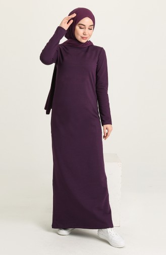 Lila Hijab Kleider 3347-02