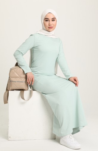 Unreife Mandelgrün Hijab Kleider 3347-03