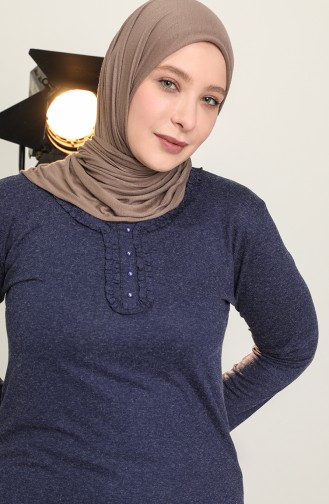 Navy Blue Blouse 0347-02