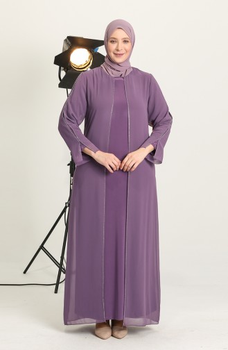 Beige-Rose Hijab-Abendkleider 6342-04