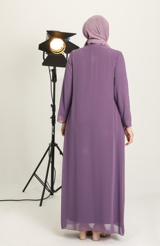 Dusty Rose Hijab Evening Dress 6342-04