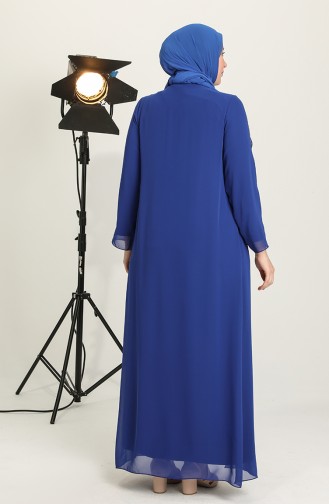 Saxe Hijab Evening Dress 6342-05
