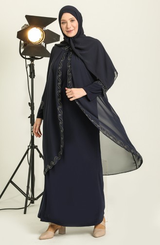 Habillé Hijab Bleu Marine 6368-02