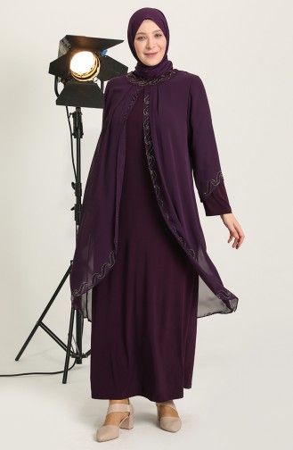 Purple İslamitische Avondjurk 6368-03
