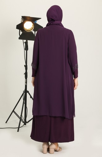 Purple Hijab Evening Dress 6368-03