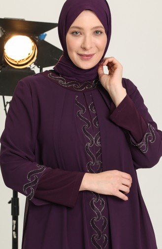 Lila Hijab-Abendkleider 6368-03