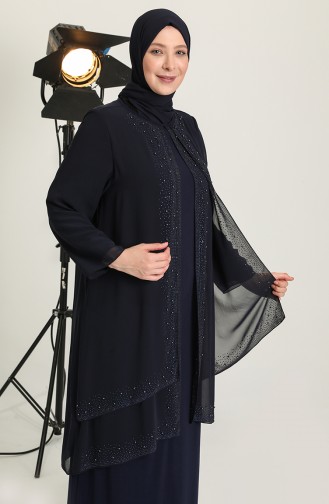 Habillé Hijab Bleu Marine 6369-01