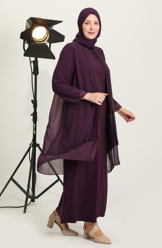 Lila Hijab-Abendkleider 6369-03