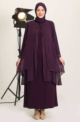 Lila Hijab-Abendkleider 6369-03