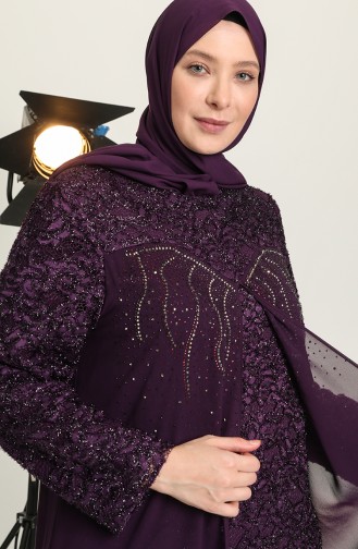 Lila Hijab-Abendkleider 6371-03