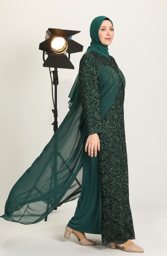 Smaragdgrün Hijab-Abendkleider 6371-04
