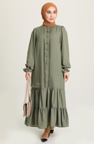 Khaki Hijab Dress 1002-02
