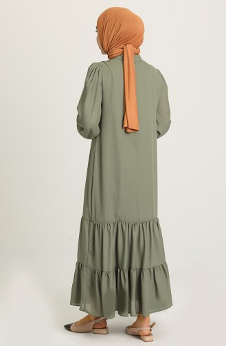 Khaki Hijab Kleider 1002-02