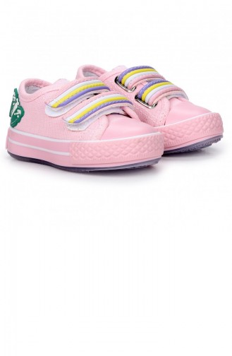 Kiko Kids Alf 134 Renkli Cırt Işıklı Kızerkek Çocuk Keten Spor Ayakkabı Pembe