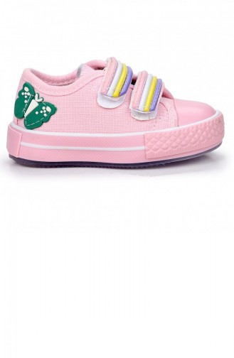 Kiko Kids Alf 134 Renkli Cırt Işıklı Kızerkek Çocuk Keten Spor Ayakkabı Pembe