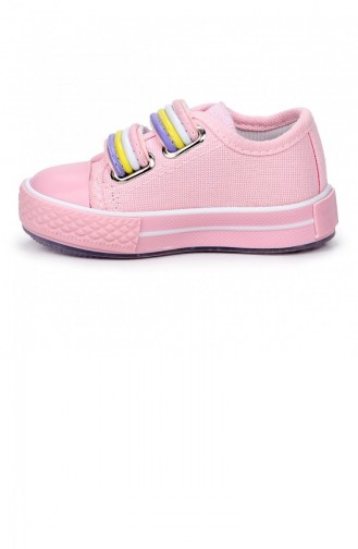 Kiko Kids Alf 134 Renkli Cırt Işıklı Kızerkek Çocuk Keten Spor Ayakkabı Pembe