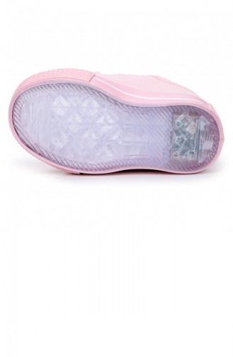 Kiko Kids Alf 134 Renkli Cırt Işıklı Kızerkek Çocuk Keten Spor Ayakkabı Pembe