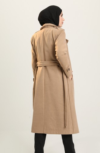 معطف طويل عسلي 4003-06