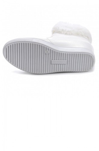 Woggo Pnt 635352 Kırışık Günlük Termo Taban Kadın Bot Ayakkabı Beyaz