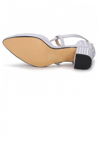 Ayakland Tier 1990116 3D 5 Cm Topuk Kadın Sandalet Ayakkabı Gümüş
