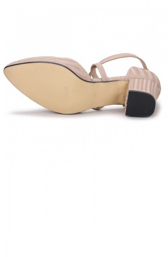 Ayakland Tier 1990116 3D 5 Cm Topuk Kadın Sandalet Ayakkabı Somon