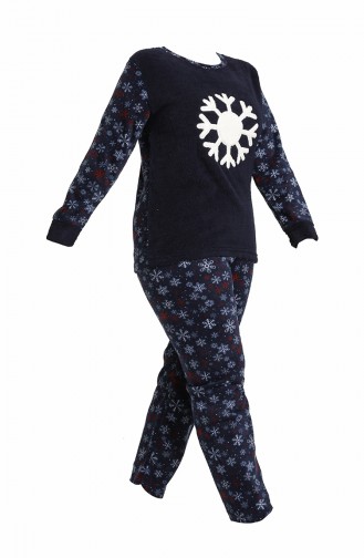 Akbeniz Welsoft Polar Kadın Büyük Beden Pijama Takımı 808015 Lacivert