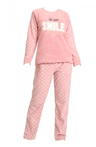 Akbeniz Welsoft Polar Kadın Pijama Takımı 8457 Somon
