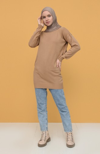 Triko Basic Kazak 4390-01 Sütlü kahve