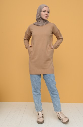 Triko Basic Kazak 4390-01 Sütlü kahve