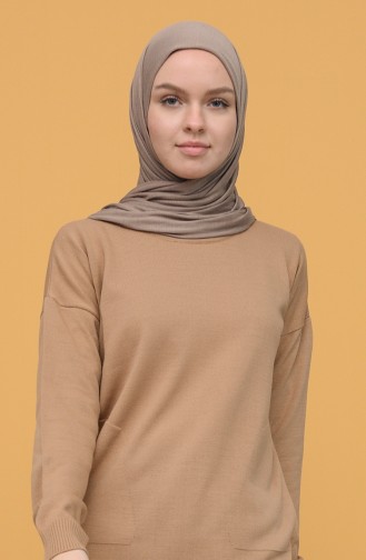 Triko Basic Kazak 4390-01 Sütlü kahve