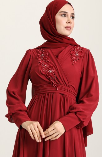 Habillé Hijab Bordeaux 52796-01
