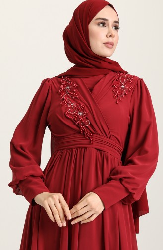 Claret red İslamitische Avondjurk 52796-01