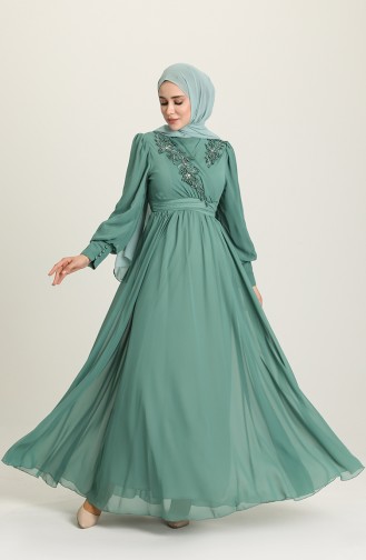 Mint green İslamitische Avondjurk 52796-05