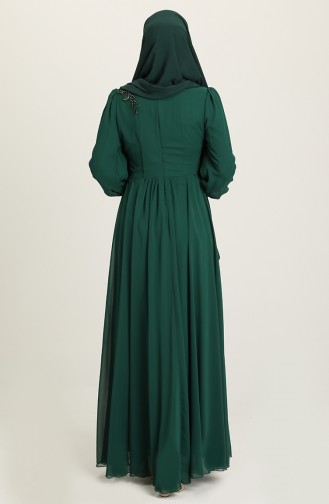 Green Hijab Evening Dress 52796-07