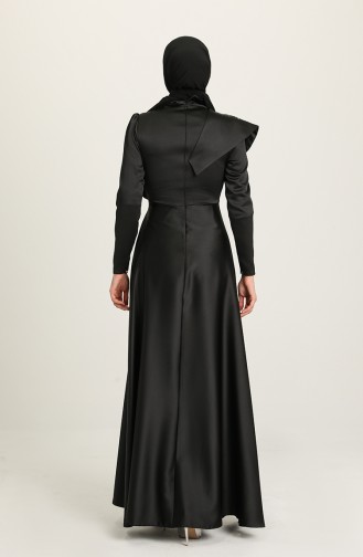 Black Hijab Evening Dress 4910-06