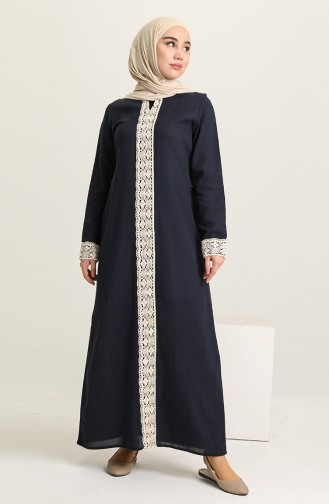 Robe Hijab Bleu Pétrole 0061-01