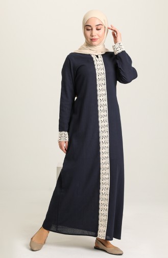 Petroleum-Blau Hijab Kleider 0061-01