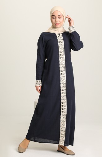 Robe Hijab Bleu Pétrole 0061-01